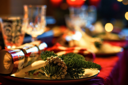 Christmas dinner table